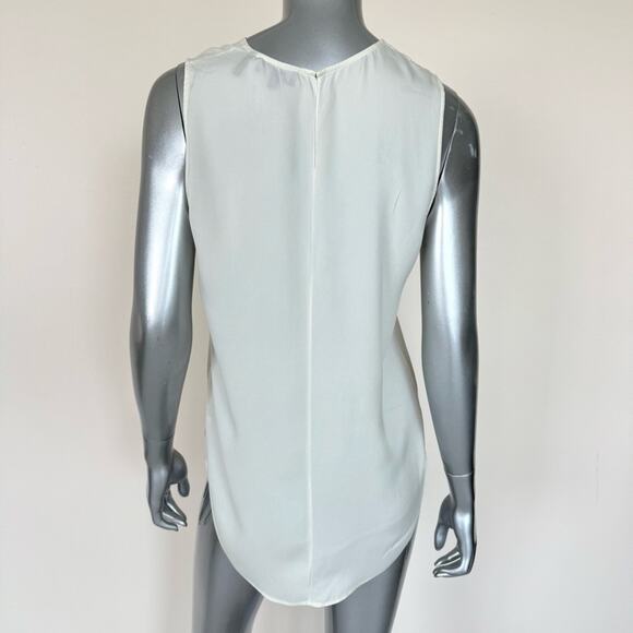 Theory silk white blouse size M Retail 290$ - Picture 3 of 7